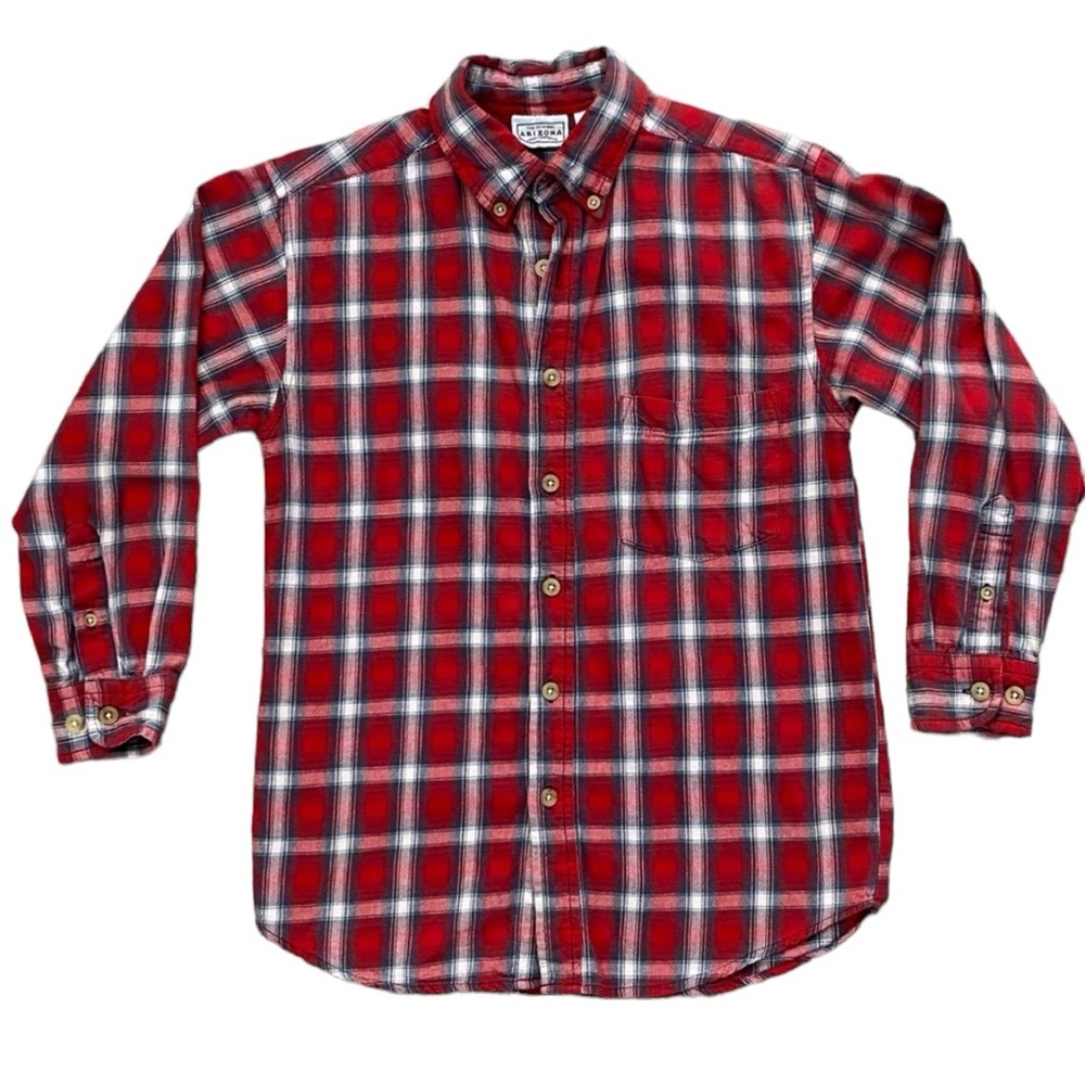 Red Plaid Long‎ sleeve button down shirt boys size 10/12